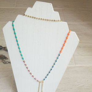 Stella and Dot Multi Color Necklace Lariat 43"